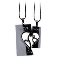 گردنبند شهر شیک طرح I Love You قلب مدل G181 بسته دو عددی Shahr e Shik I Love You Heart G181 Necklace Pack Of 2