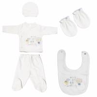 ست لباس نوزادی ببیتوف مدل 858Blue - Bebitof 858Blue Baby Clothes Set