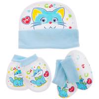 ست کلاه دستکش و پاپوش نوزادی کروکید طرح گربه Kerokid Catty Hat Gloves and Socks