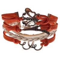 دستبند چرمی الفین مدل el02011 - Elfin el02011 Leather Bracelet