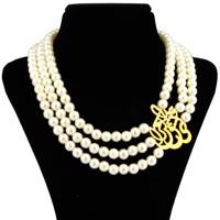 گردنبند مرواریدی شهر شیک مدل G198 طرح سه رج Shahr e Shik Pearl G198 3 Rows Necklace