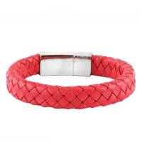 دستبند چرمی آتیس کد I1200SLVRED Atiss I1200SLVRED Leather Bracelet