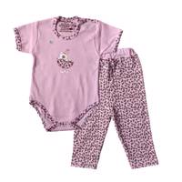 بادی و شلوار نوزادی babyset مدل صورتی