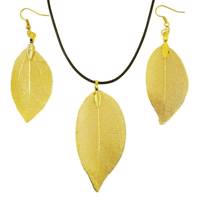 نیم ست بیژوتکس مدل برگ ظریف Bijoutex golden leaf set