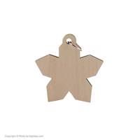 آویز و جاسوییچی چوبی اوریران مدل اوریگامی ستاره Oriran Star Origami Wooden Pendent