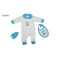 ست سه تکه سرهمی لباس نوزادی برند پرنسس مدل BLUE BABY DRESS PRINCESS BRAND - BLUE