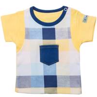 تی شرت آستین کوتاه برگ سبز طرح شطرنجی Barge Sabz Plaid Baby T-Shirt With Short Sleeve