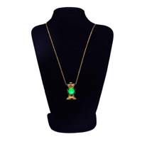 گردنبند لئو مدل کینگ طلایی نور سبز کد KGG Leo King Gold Green