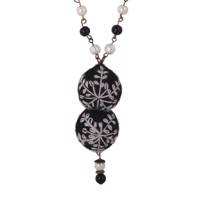 گردنبند سوزن دوزی گالری آرژه طرح توپ مشکی مدل 00-26 Arzhe 26-00 Black Ball Needlework Necklace