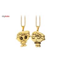 گردنبند شهر شیک طرح دختر و پسر Love You مدل G183 بسته دو عددی Shahr Shik Boy and Girl Love You G183 Necklace Pack Of 2