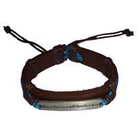 دستبند چرمی الفین مدل el02041 - Elfin el02041 Leather Bracelet