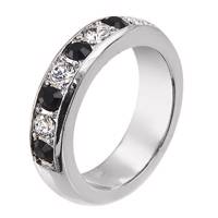 انگشتر کریستال الیور وبر مدل سیاه و سفید کد 2414L-280 Ring Soul rhod. crystal/jet