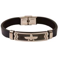 دستبند چرمی کهن چرم طرح فروهر مدل BR25-11 Kohan Charm Farvahar BR25 Leather Bracelet