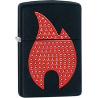 فندک زیپو مدل Bling Zippo Flame Black Matte کد 29106 - Zippo Bling Zippo Flame Black Matte 29106 Lighter