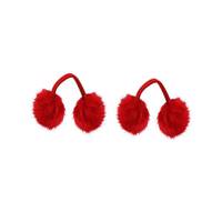 کش مو پاپیونی جفتی مدل پوم پوم papioni pom pom hair tie