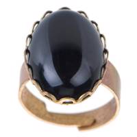 انگشتر ناردونه مدل بیضی گل مشکی Nardone Ring