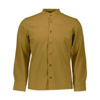 پیراهن تمام دکمه الیاف طبیعی خردلی پخش ملودی 150 Long Sleeve Shirt For Men PAKHSHMELODY