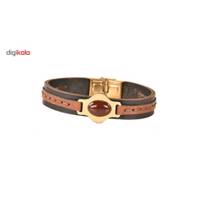 دستبند چرمی کهن چرم سنگ عقیق مدل BR152-15 Kohan Charm BR152-15 Leather Bracelet