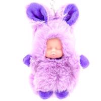 آویز و جاسوئیچی نوزاد لاکچری مدل Purple Rabbit Dress