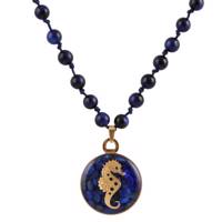 گردنبند ورق طلا گالری الون طرح اسب دریایی کد 198014 Alone Gold 198014 Seahorse Necklace