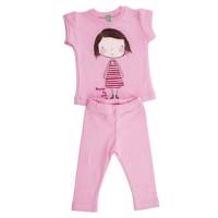 ست لباس دخترانه بنتون مدل 1-1496 Benetton 1496-1 Baby Girl Clothing Set