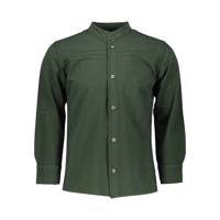 پیراهن سبز الیاف طبیعی تمام دکمه پخش ملودی PAKHSHMELODY 154 Long Sleeve Shirt For Men