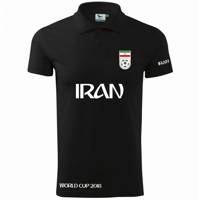 پولوشرت مشکی مردانه گروه رویال طرح ایران مدل جام جهانی 2018