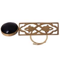 انگشتر گالری نیلکا طرح بلند با عقیق مشکی مدل 00-38 Nilka Gallery 38-00 Long With Back Onyx Ring