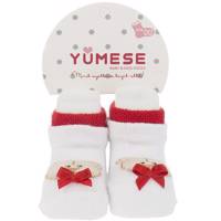 جوراب نوزاد قرمز یومسه مدل 3348 Yumese R 3348 Socks