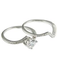 حلقه و پشت حلقه نقره جیکس ویمن مدل RSV008 Jix Women RSV008 Silver Ring