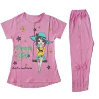 ست تی شرت و شلوارک دخترانه رادین مدل Girl کد B-0010