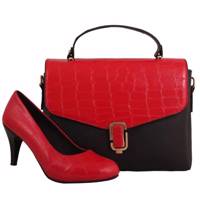 ست کیف و کفش دوک مدل 36-8700-1416 Duk 1416-8700-36 Woman Bag And Shoes Set 3 pcs