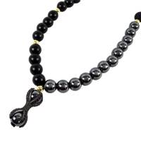 گردنبند مهره ای مانچو طرح سواروسکی مدل sf514 mancho sf514 Necklaces Onyx and Hematite Swarovski Designs