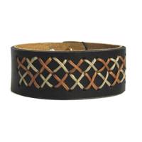 دستبند چرمی طبیعی دو لایه دانوب مدل فاخته کد FAKH-BR-L-0053