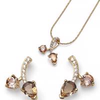 نیم ست کریستال الیور وبر مدل توپاز شگفت انگیز 99419352G Oliver Weber 99419352G Stunning Topaz Half Set