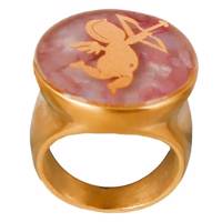 انگشتر ورق طلا گالری الون طرح فرشته و کمان کد 198069 Alone 198069 Angel And Bow Gold Ring