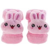 جوراب عروسکی بیبی ساکس طرح خرگوش Baby Socks Pink Rabbit Puppet Footwear