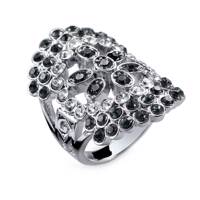 انگشتر کریستال الیور وبر مدل مرسوم کد 2496M Ring Trendy rhod. crystal/bl. diamond M