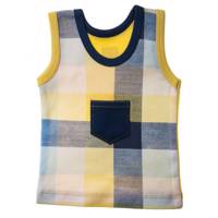 زیرپوش رکابی برگ سبز طرح شطرنجی Barge Sabz Plaid Baby Singlet