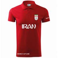 پولوشرت قرمز مردانه گروه رویال طرح ایران مدل جام جهانی 2018