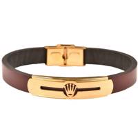 دستبند چرمی کهن چرم طرح تاج مدل BR101-16 - Kohan Charm Crown BR101-16 Leather Bracelet