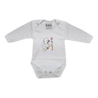لباس زیر دکمه دار آستین بلند نوزادی برند پرنسس مدل WHITE-06 BABY DRESS L SLEEVES PRINCESS BRAND WHITE