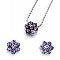 نیم ست الیور وبر مدل 539-84119125 Flower Rhod Tanzanite Oliver Weber 84119125-539 Flower Rhod Tanzanite Half Set