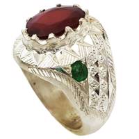 انگشتر نقره یاقوت قرمز اصل گالری احد کد 4080 silver ring gallery ahad code 4080