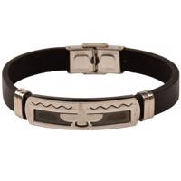 دستبند چرمی کهن چرم طرح فروهر مدل BR40 - Kohan Charm Farvahar BR40 Leather Bracelet