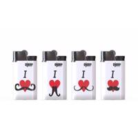 فندک دیجیپ مدل Mustache بسته 4 عددی سایز کوچک Djeep Mustache Lighter Pack Of 4 Junior