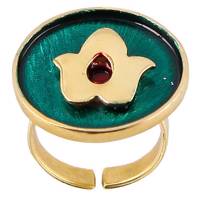 انگشتر گالری دل آویز طرح ترنج کد 193063 - Delaviz 193063 Toranj Brass Ring